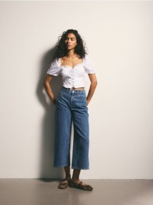 Jeansy culotte - niebieski