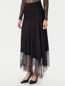 TWINSET Spódnica midi 252LL2TCC Czarny Regular Fit