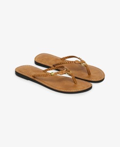 superdry Plecione klapki z ekoskóry – Argan Oil Brown