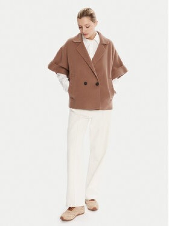 Weekend Max Mara Płaszcz wełniany Pera 2525086021 Brązowy Regular Fit