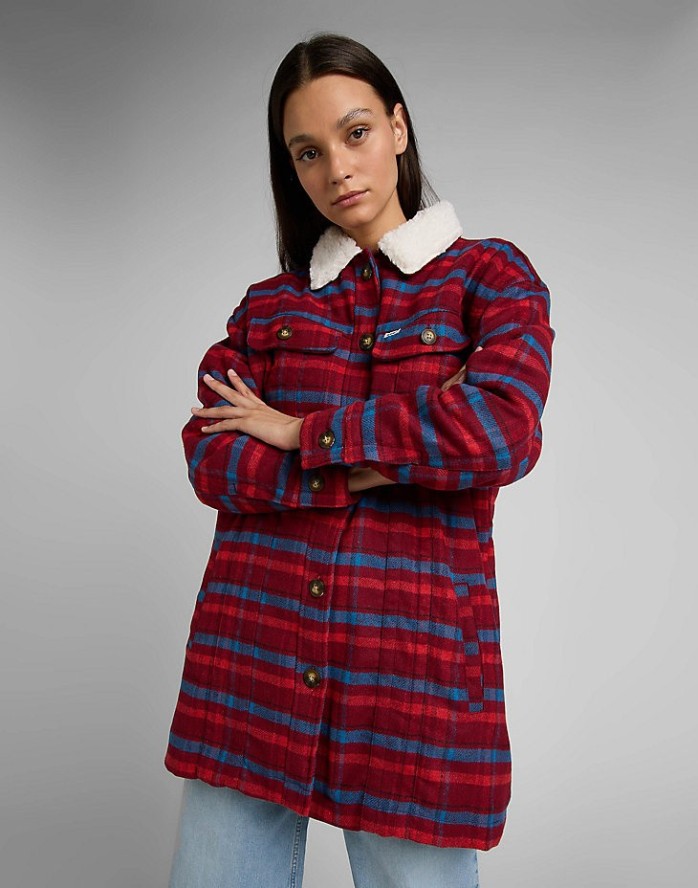 LEE WOOL COAT DAMSKA KURTKA PRZEJŚCIOWA SHERPA SCARLET L55HBJ10 112320686