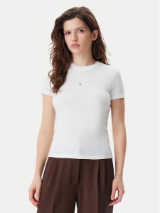 Tommy Jeans T-Shirt Tonal Linear DW0DW20315 Écru Slim Fit