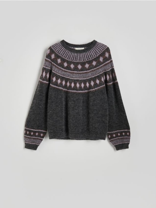 Sweter z dodatkiem moheru - wielobarwny