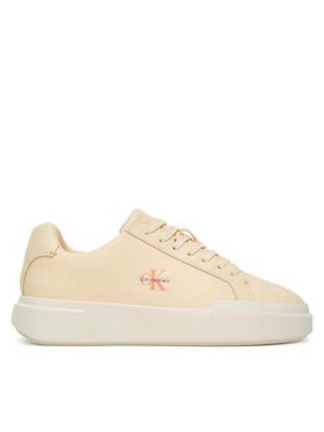 Calvin Klein Sneakersy Chunky Cupsole Laceup Lth Ml YW0YW01947 Kremowy
