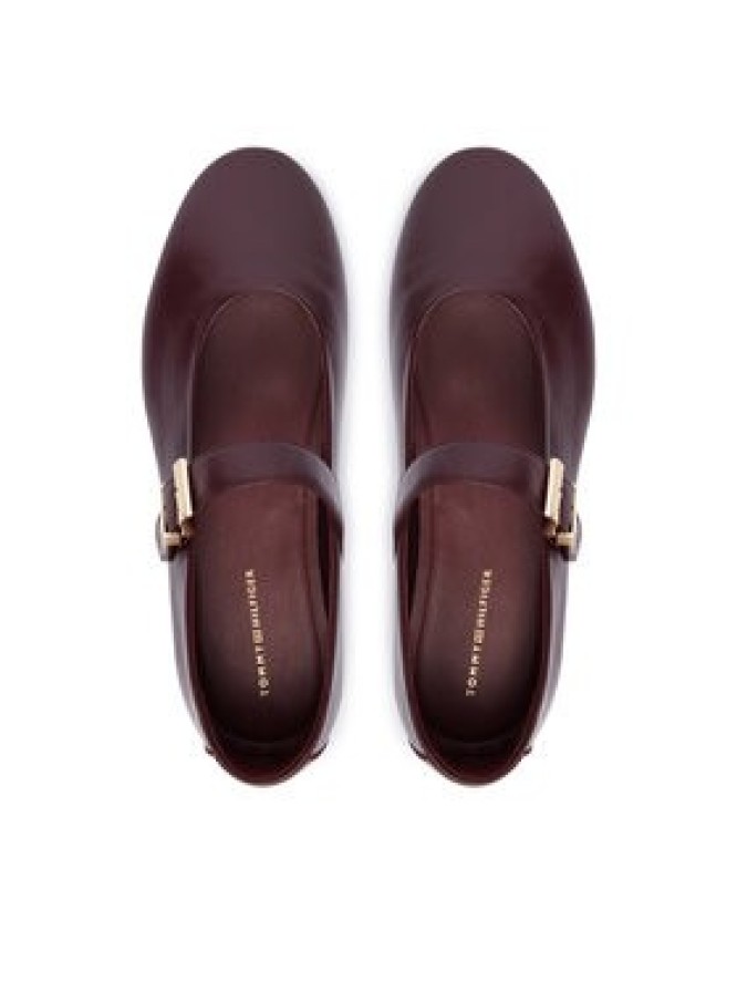 Tommy Hilfiger Baleriny Buckle Leather Ballerina FW0FW09684 Brązowy