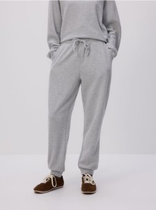 Spodnie dresowe ze ściągaczem - jasnoszary