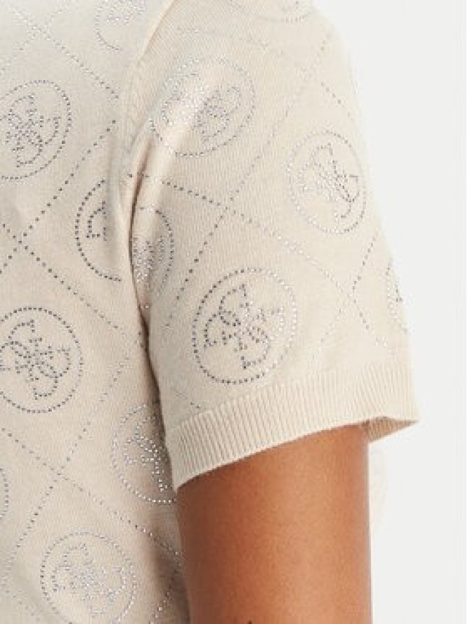 Guess Sukienka dzianinowa W6RK92 Z3JD2 Beżowy Regular Fit