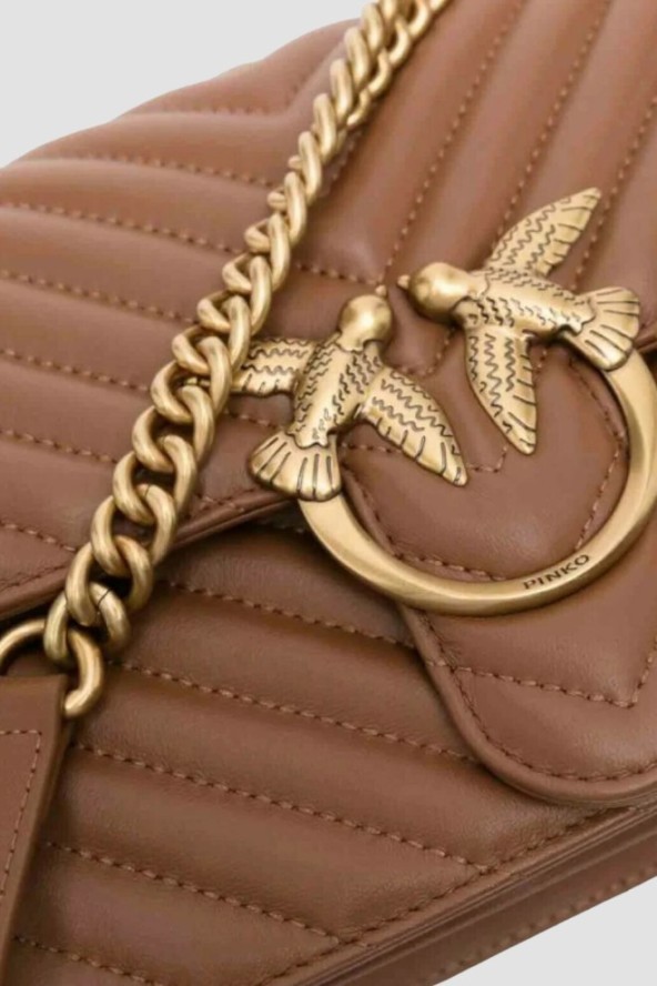 PINKO Brązowa listonoszka damska Love One Classic