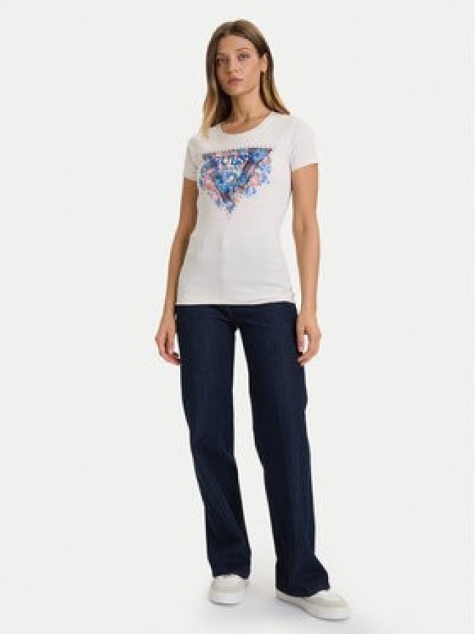 Guess T-Shirt W5BI29 J1314 Écru Slim Fit