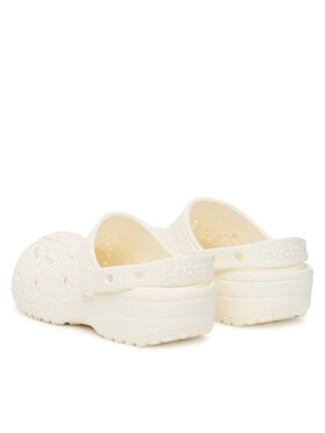 Crocs Klapki Classic Floral Cut-Out Clog 210927 Écru