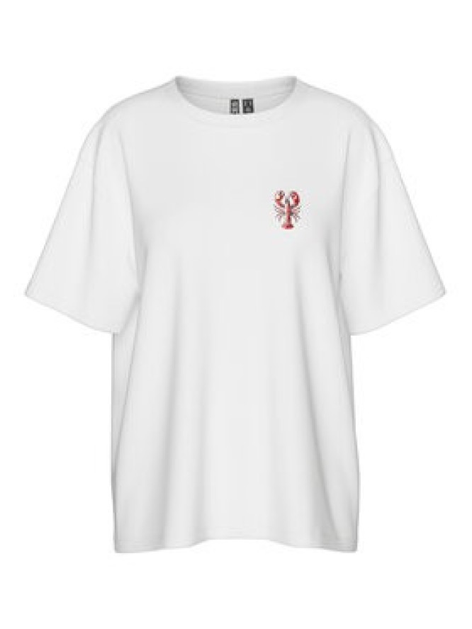 Pieces T-Shirt Tobster 17160811 Biały Oversize