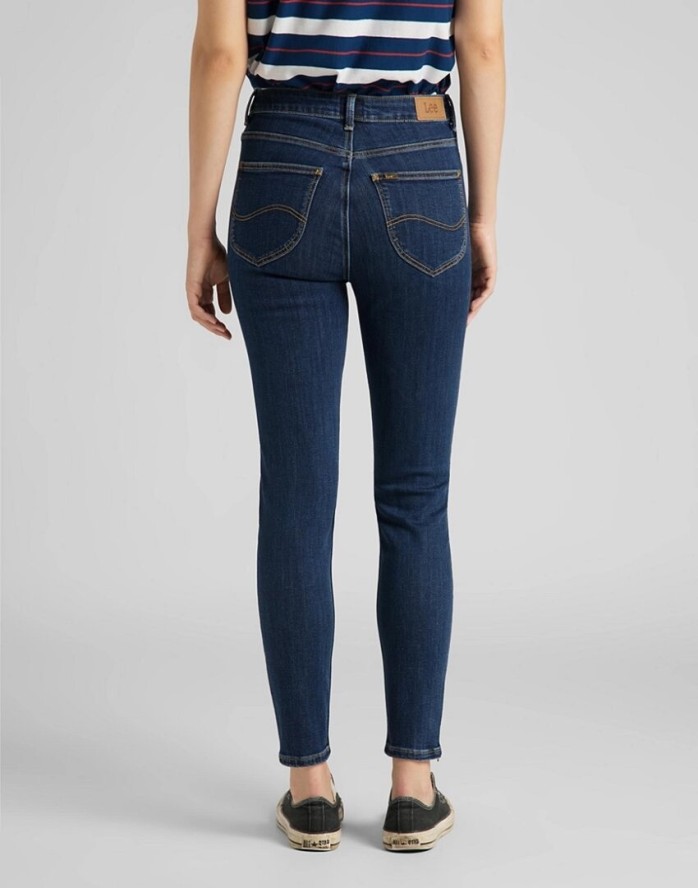 SPODNIE DAMSKIE LEE SCARLETT HIGH ZIP STONE TRAVIS L31BMOBJ 112107036