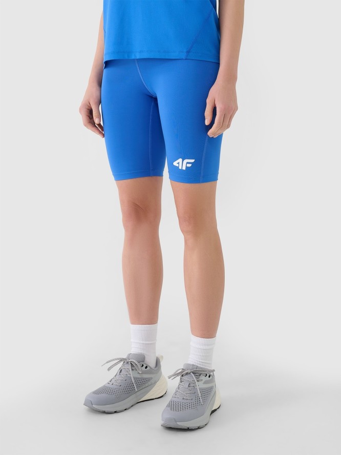 4F Legginsy kolarki treningowe damskie - niebieskie XS