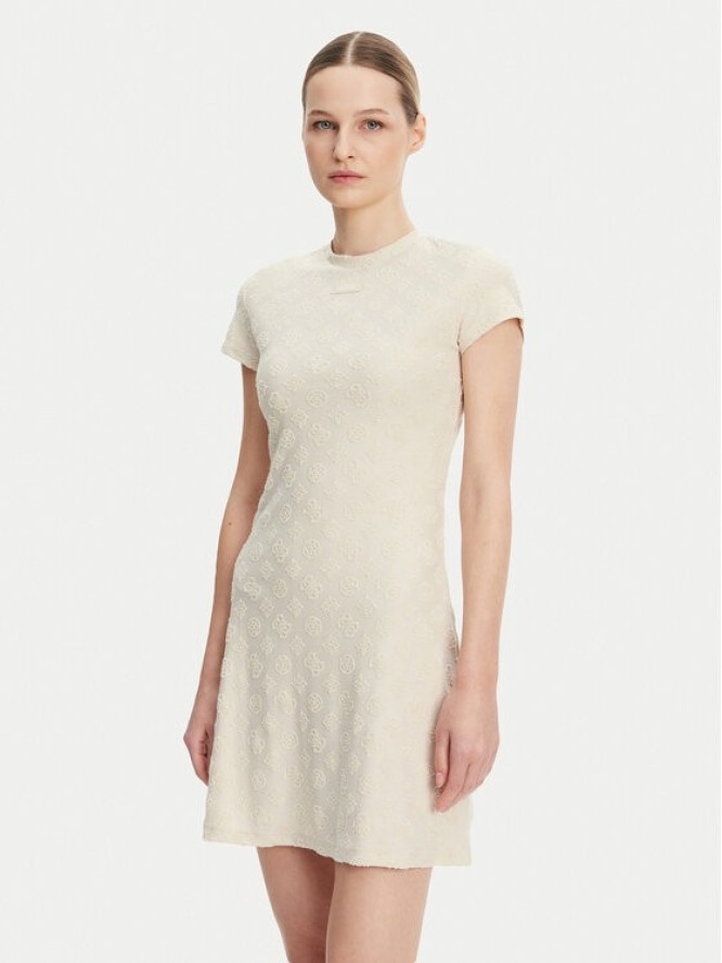 Guess Sukienka codzienna V5GK07 KCT02 Beżowy Regular Fit