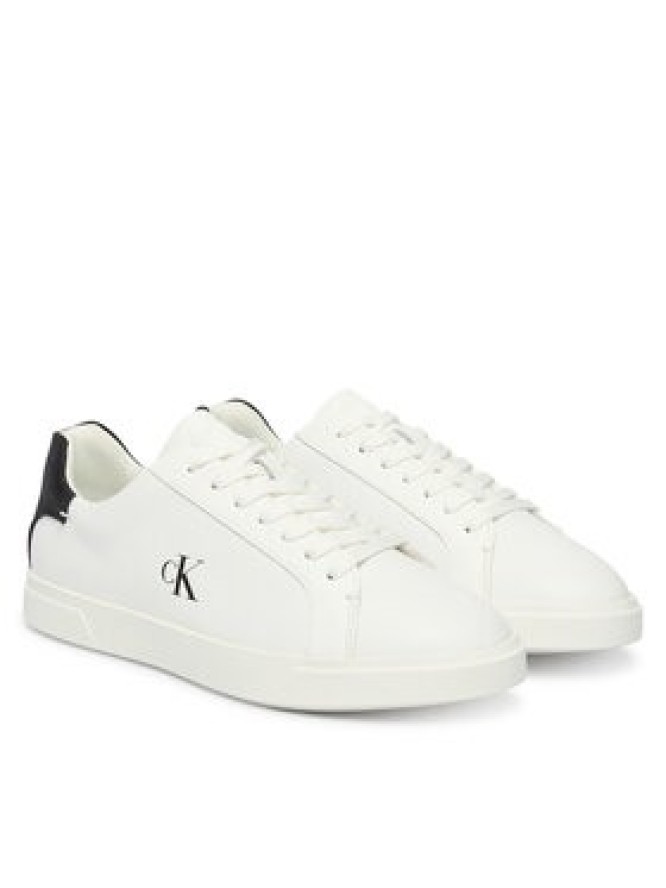 Calvin Klein Sneakersy Low Pro Cup Laceup Lth Moire HW0HW02845 Biały