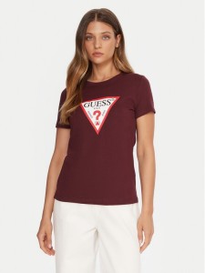 Guess T-Shirt W1YI1B I3Z14 Bordowy Regular Fit