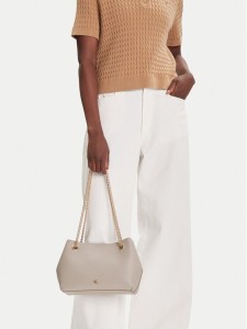 Calvin Klein Torebka Minimal Monogram Shoulde LV04F3205G Beżowy