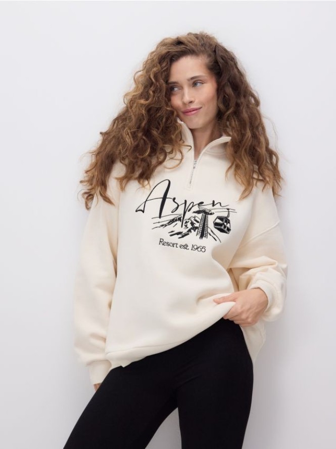 Bluza z nadrukiem - kremowy