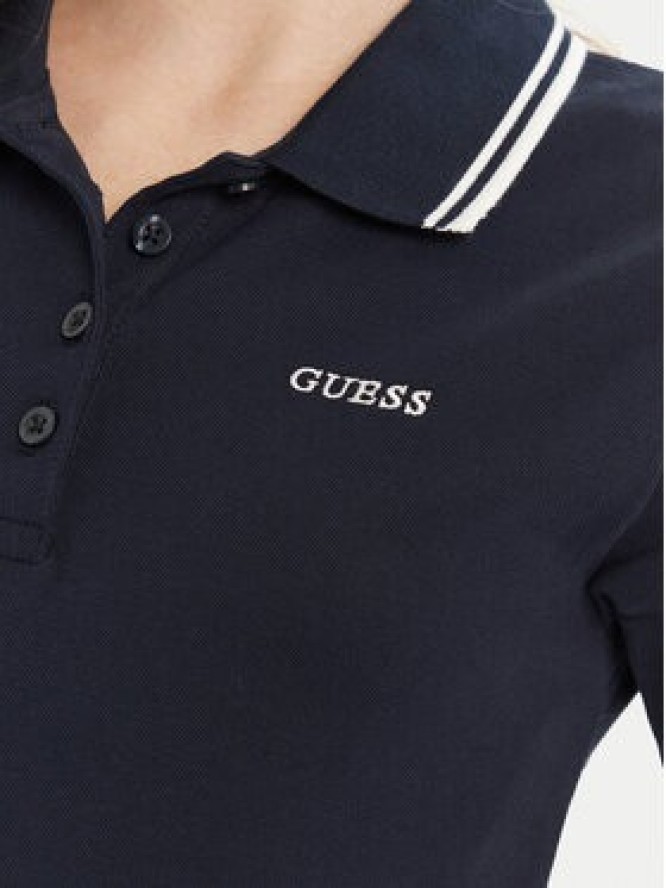 Guess Polo V5GP06 KCOK1 Granatowy Slim Fit