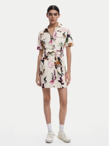 Desigual Sukienka koszulowa Monicawhite 25SWVW13 Écru Regular Fit