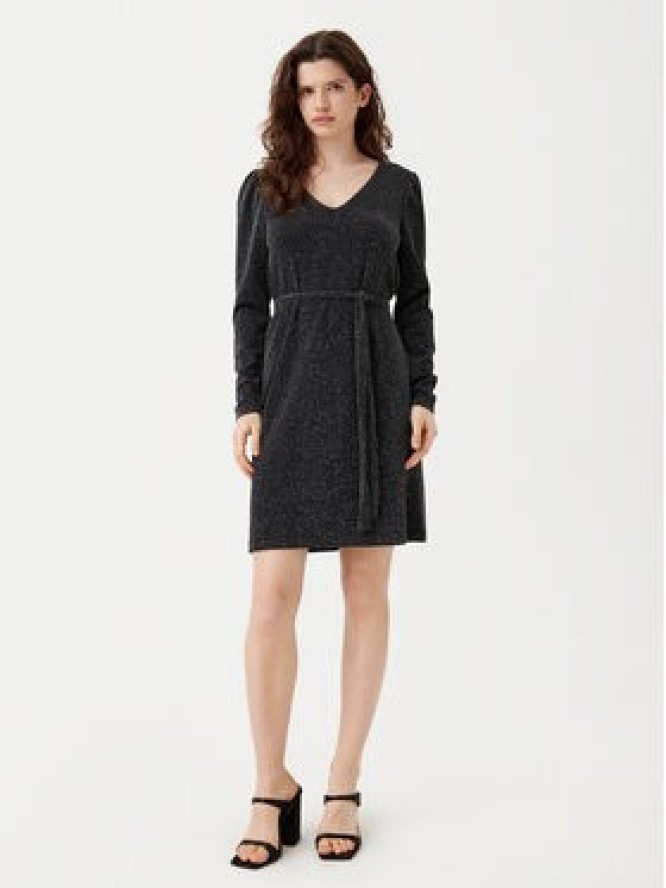 Vila Sukienka dzianinowa Eleina 14100741 Czarny Regular Fit