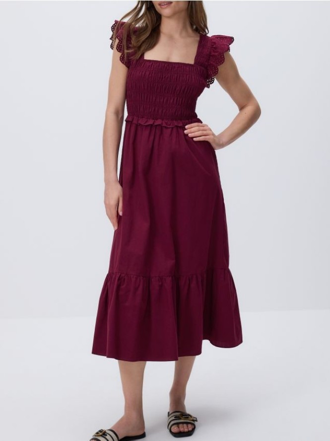Sukienka midi - bordowy