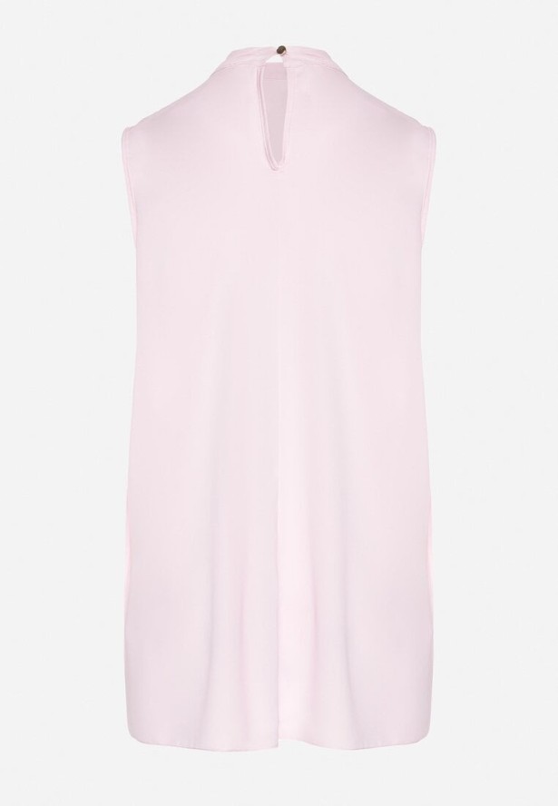 Różowa Asymetryczna Bluzka z Dłuższymi Bokami Fadeleira