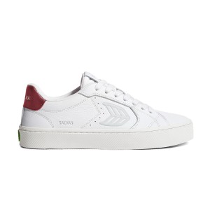 Sneakersy Cariuma Salvas White Premium Leather Ice Logo Metallic Red