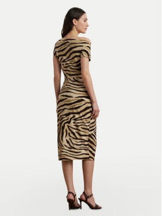 LAUREN RALPH LAUREN Sukienka koktajlowa 200973604001 Beżowy Slim Fit
