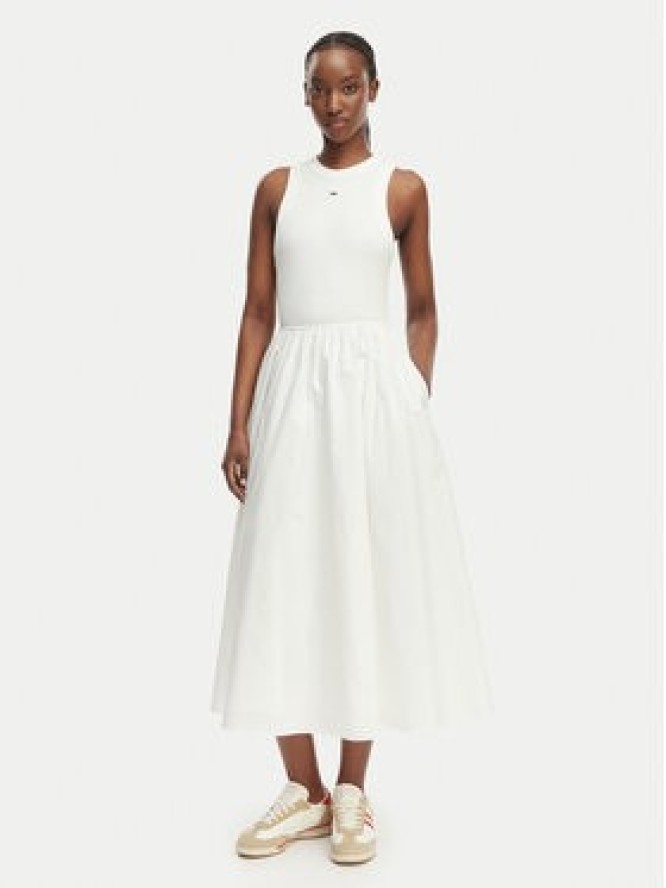 Tommy Jeans Sukienka letnia DW0DW22593 Kremowy Regular Fit