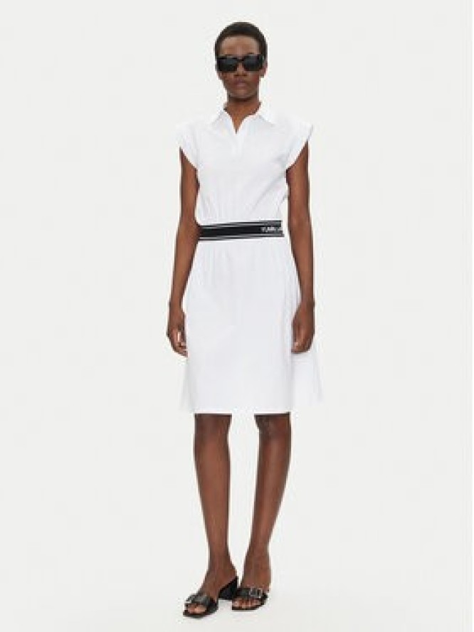 KARL LAGERFELD Sukienka codzienna A2W13038 Biały Regular Fit