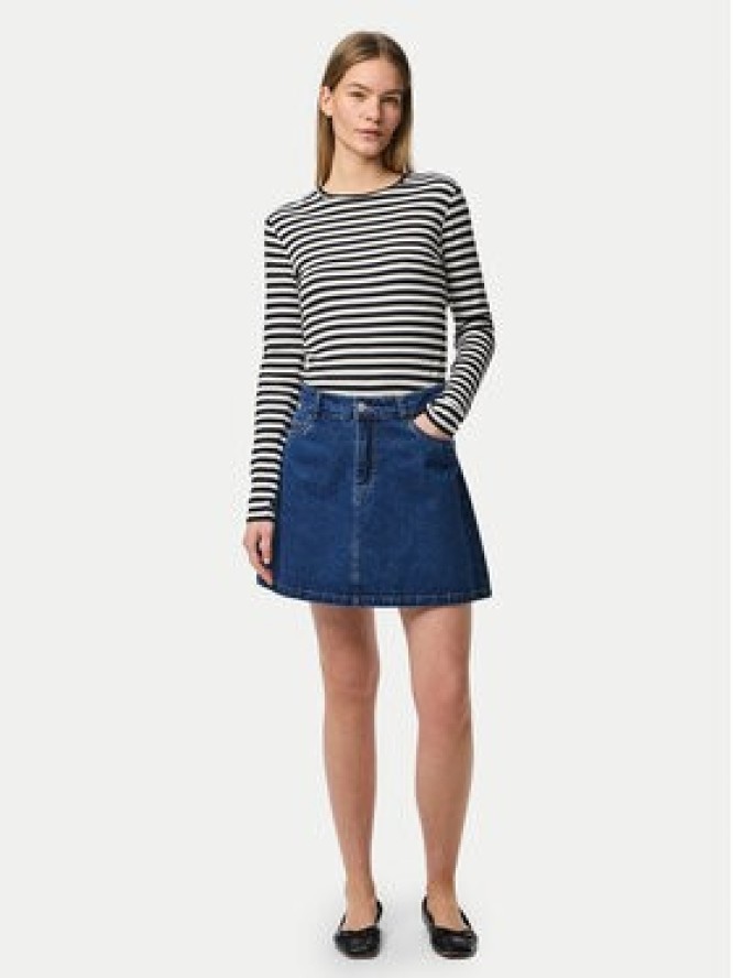 Pieces Spódnica jeansowa Abbi 17154546 Granatowy Regular Fit