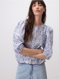 Koszula z bufiastymi rękawami - wielobarwny