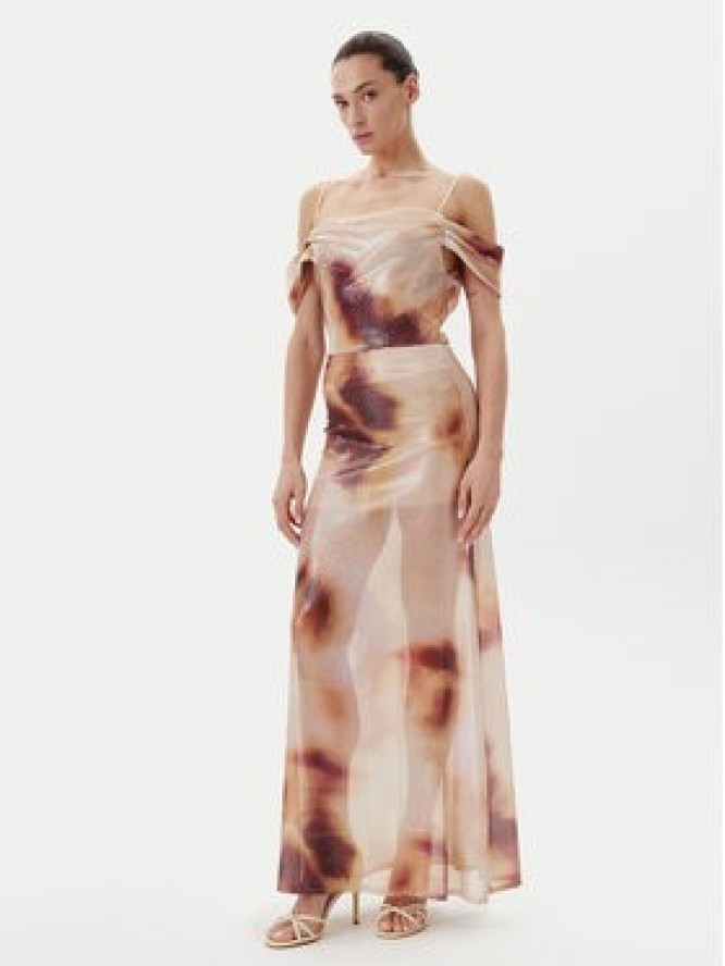 Eleh Sukienka wieczorowa ESS250125 Beżowy Regular Fit