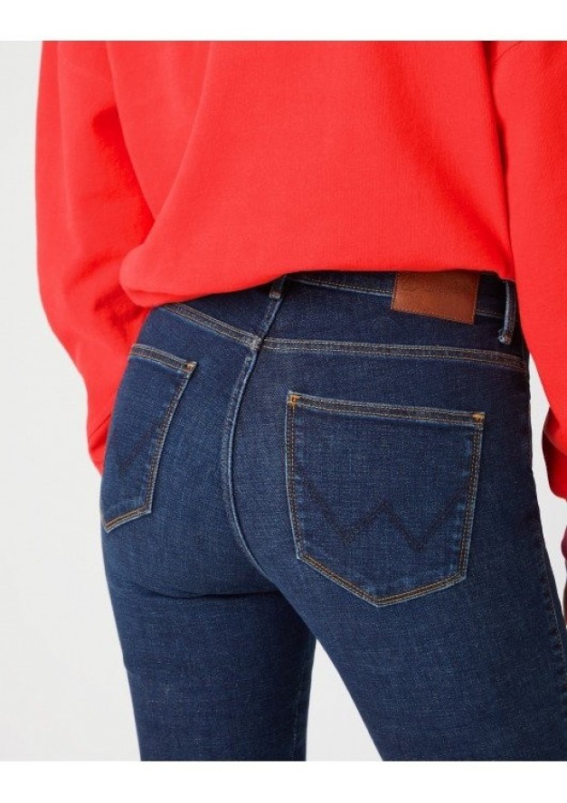 WRANGLER HIGH RISE SKINNY DAMSKIE SPODNIE JEANSOWE NIGHT BLUE W27HVH385 112141269