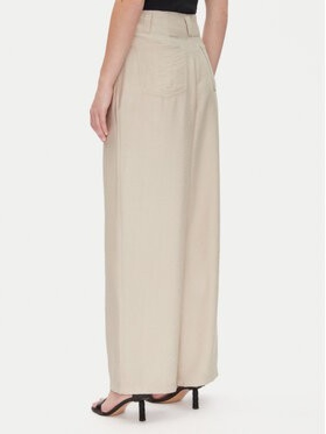 DKNY Spodnie materiałowe P41KTR48 Beżowy Loose Fit