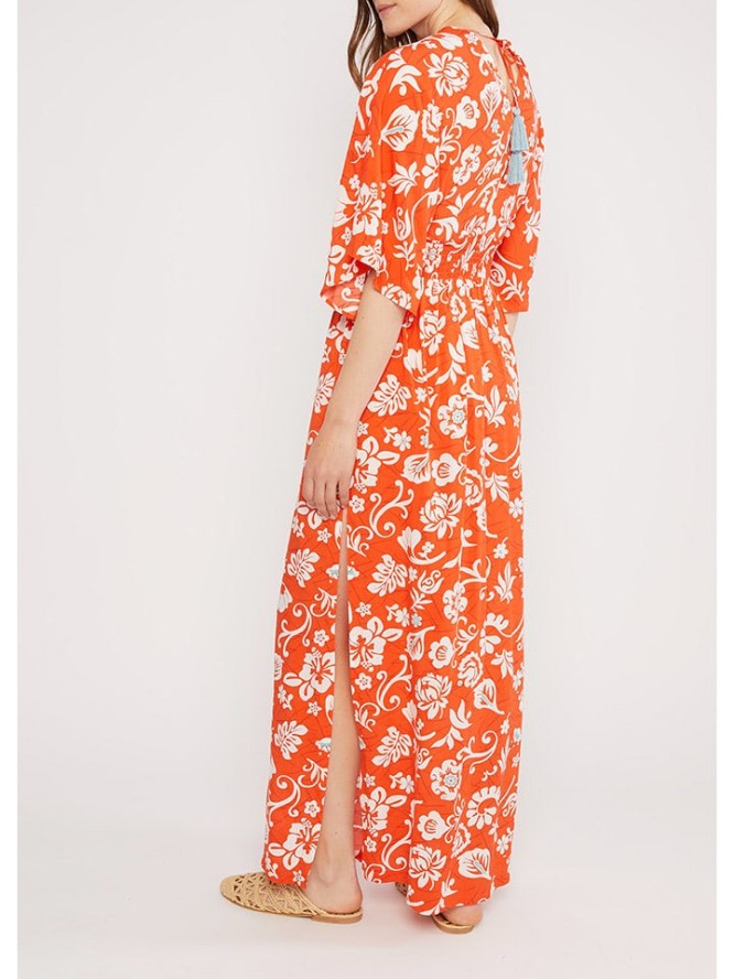 Blutsgeschwister Sukienka "So Me Monotropical" w kolorze pomarańczowo-białym rozmiar: XL