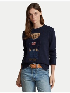 Polo Ralph Lauren Sweter 211927070001 Granatowy Relaxed Fit