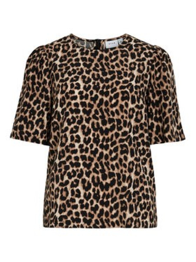 Vila Bluzka Liopana 14105564 Brązowy Regular Fit