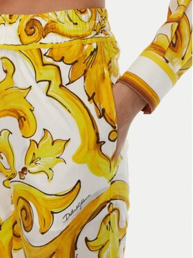 Dolce&Gabbana Spodnie materiałowe FTC4PT HH5EA Żółty Regular Fit