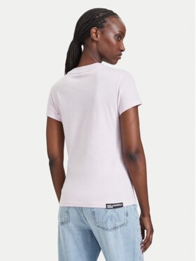 Karl Lagerfeld Jeans T-Shirt A1W17004 Różowy jasny Slim Fit