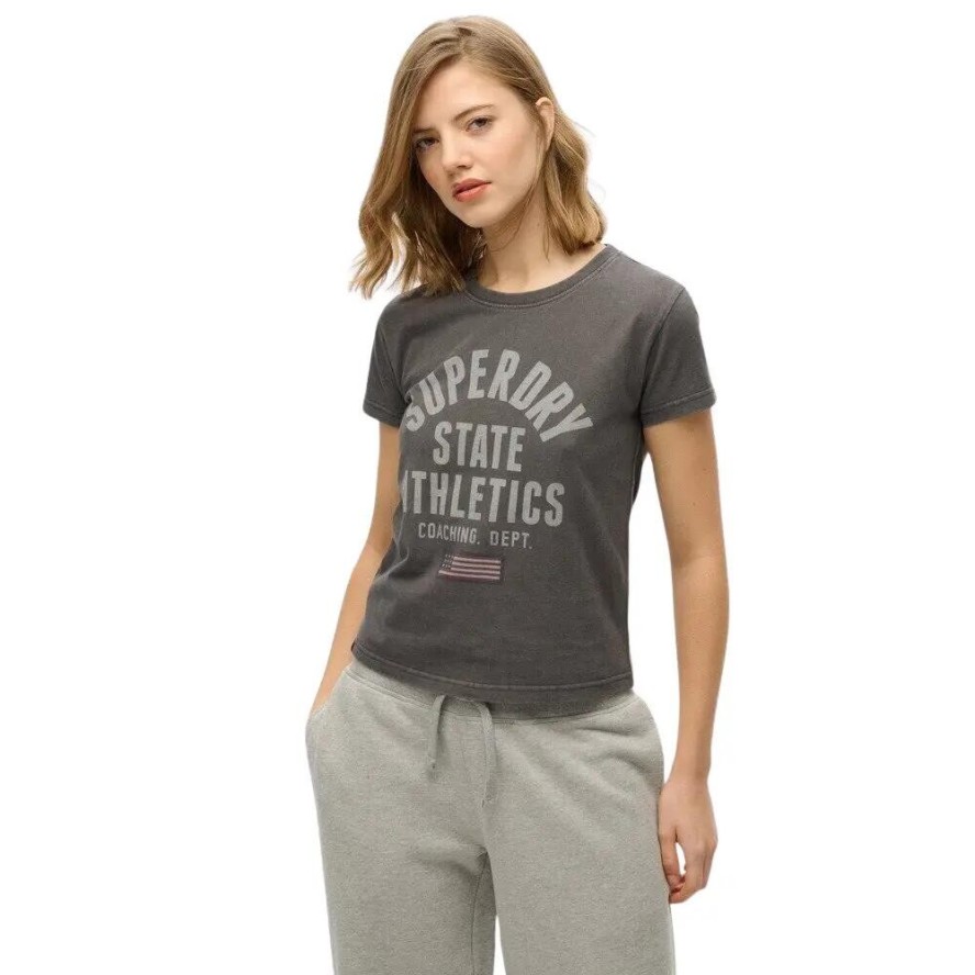 Dopasowana koszulka z motywem dla kobiet Superdry Athletic