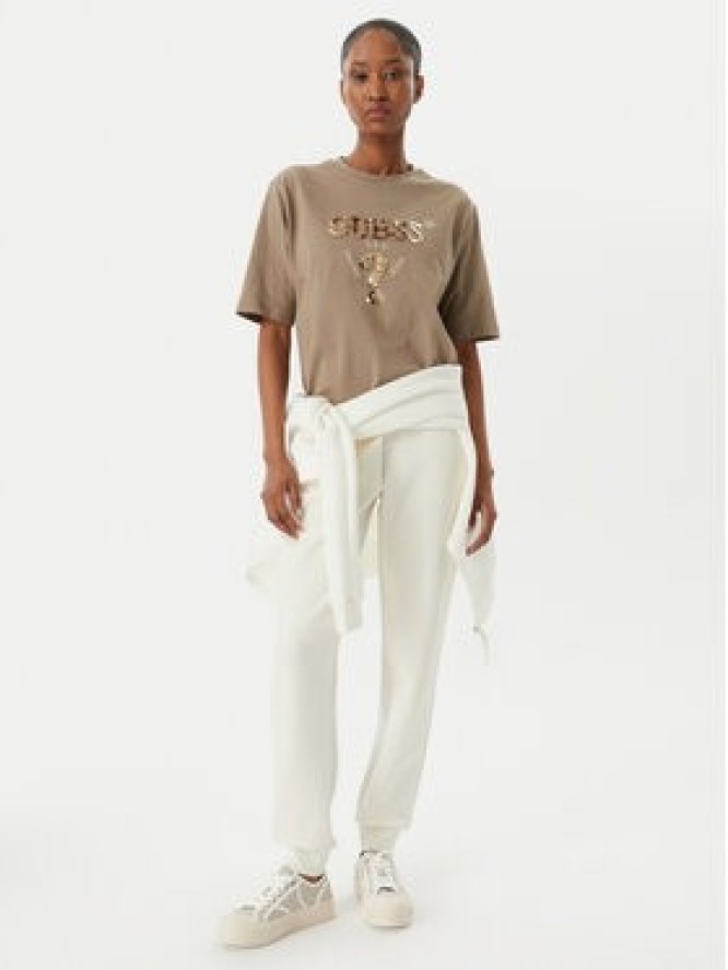 Guess T-Shirt V4YI06 I3Z14 Beżowy Regular Fit