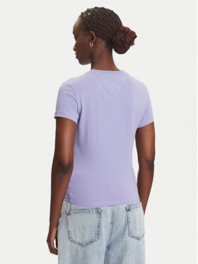 Tommy Jeans T-Shirt Linear DW0DW21164 Fioletowy Slim Fit