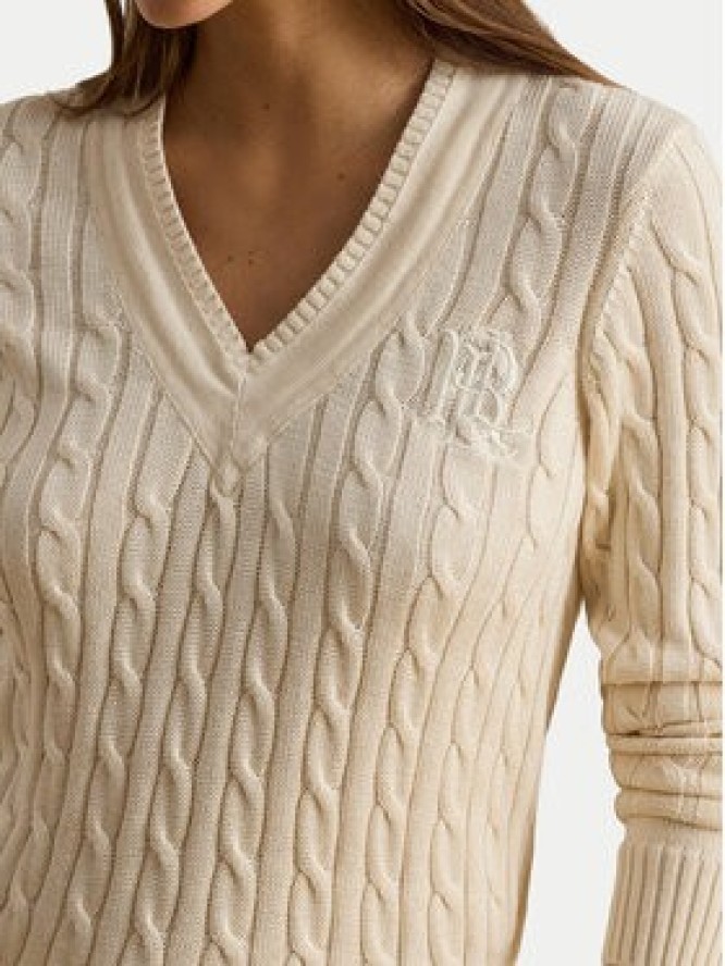 LAUREN RALPH LAUREN Sweter 200888795011 Kremowy Relaxed Fit