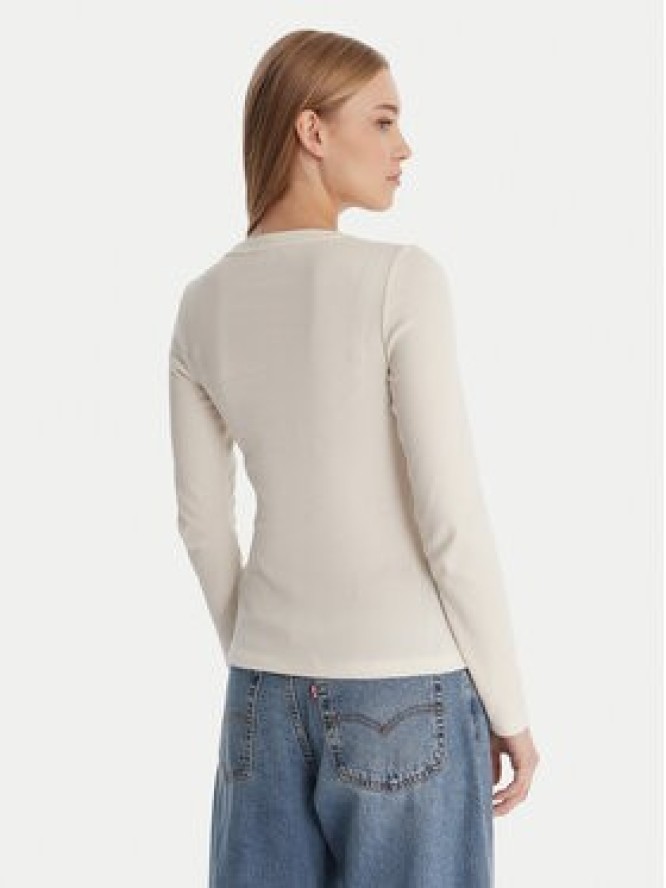 Guess Jeans Bluzka W6RP22 KA0H1 Écru Slim Fit