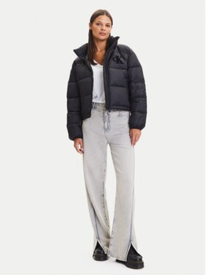 Calvin Klein Jeans Kurtka puchowa Graphic Logo LV047D503G Czarny Regular Fit