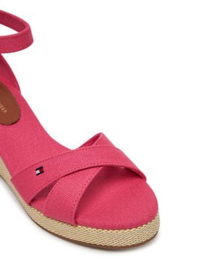 Tommy Hilfiger Sandały Flag Criss-Cros Mid Wedge Espad FW0FW08481 Różowy