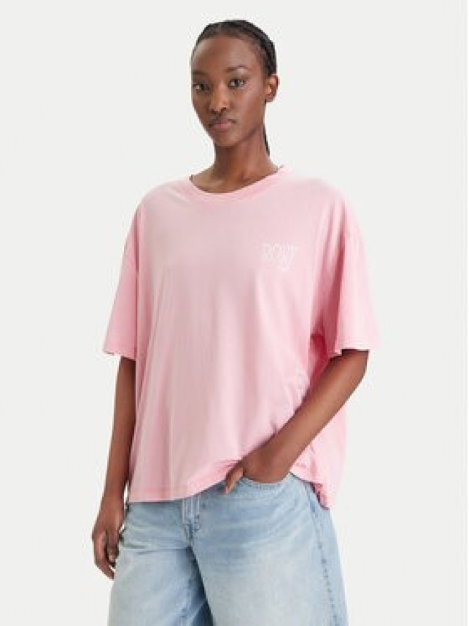 Roxy T-Shirt Talloversize Washed ERJZT06081 Różowy Oversize