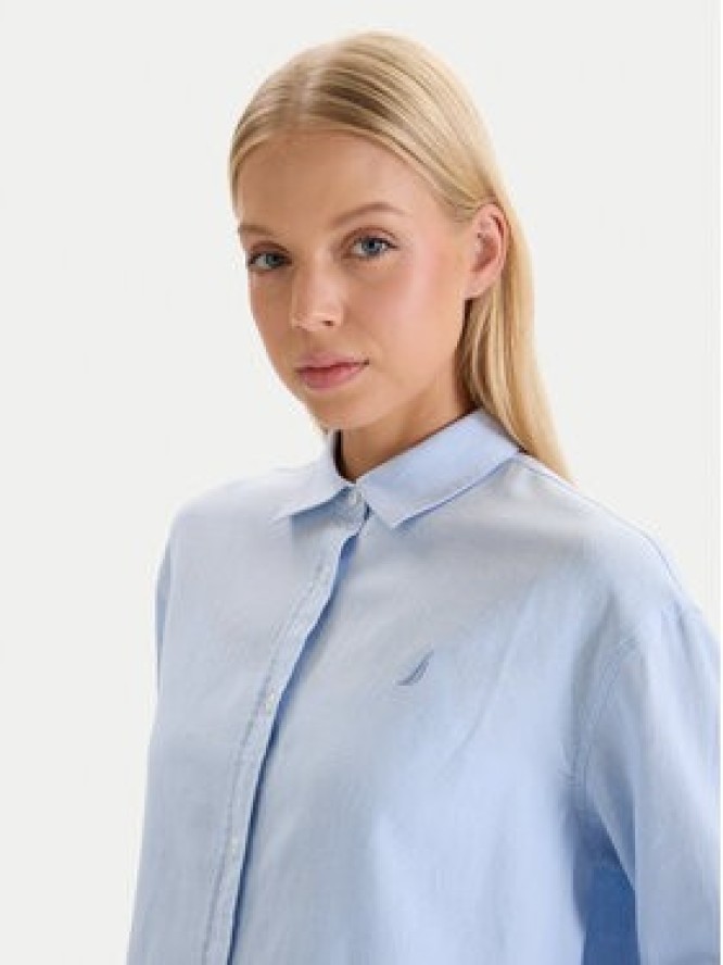 Nautica Koszula W126-NALST-1019-23X Błękitny Regular Fit